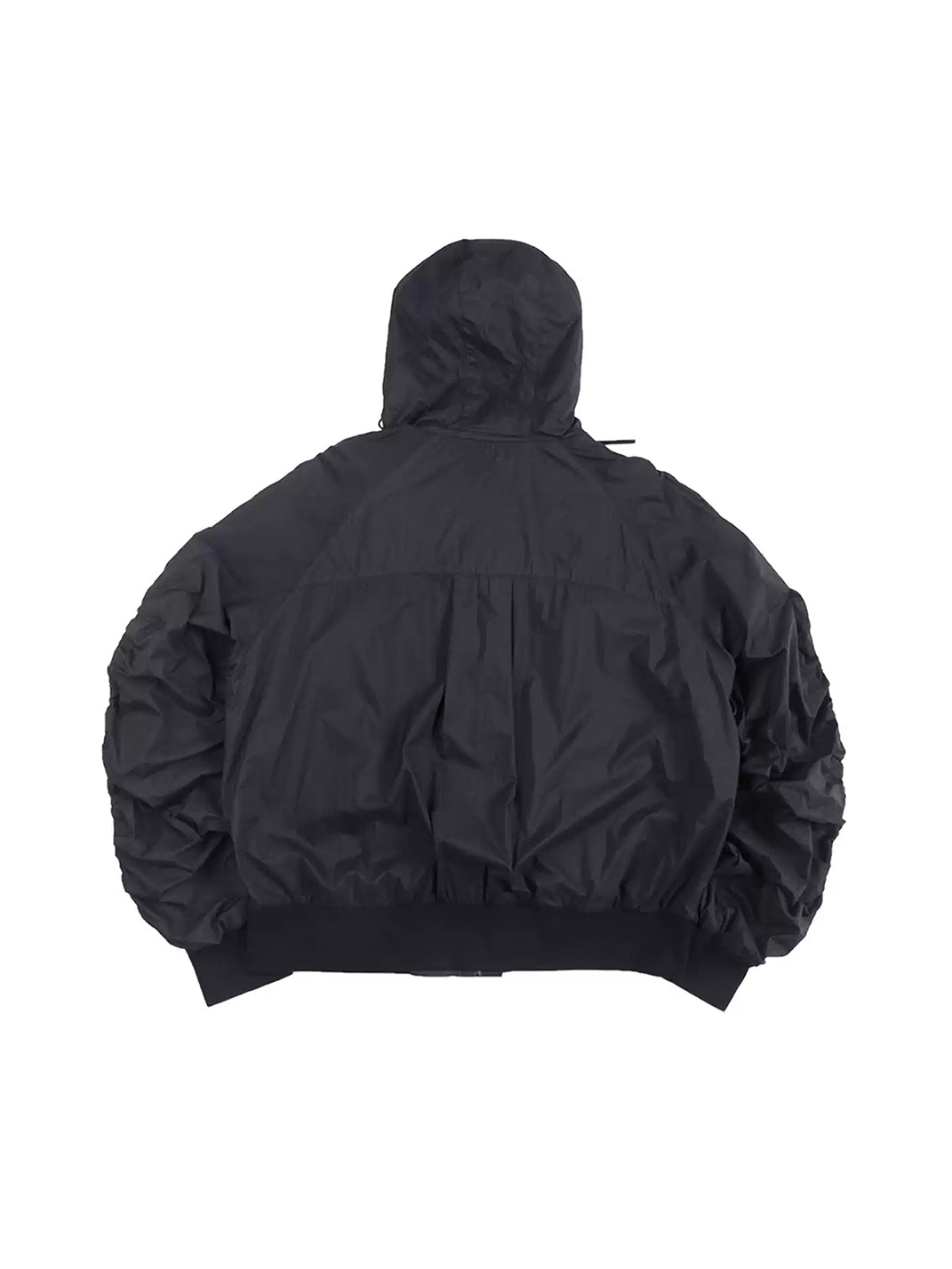Pleated-Sleeve Eyelet Hooded Utility Jacket - View 3