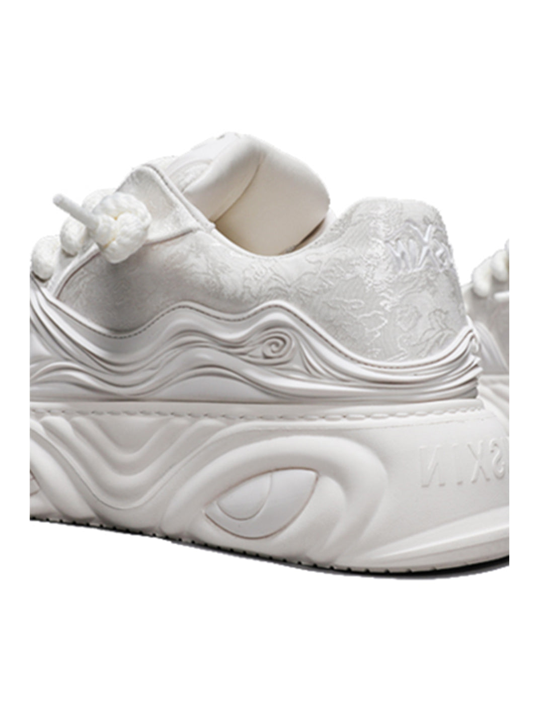 White Cloud-Embroidered Platform Sneakers - View 10