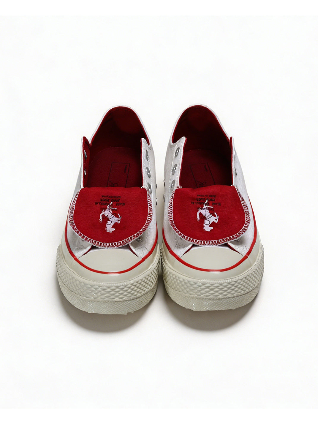 White Racing Stripe Platform Canvas Sneakers - View 6