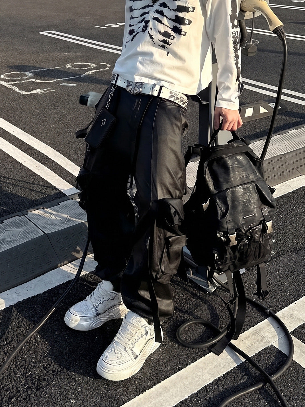 White Wukong Sculpted Platform Sneakers - View 2
