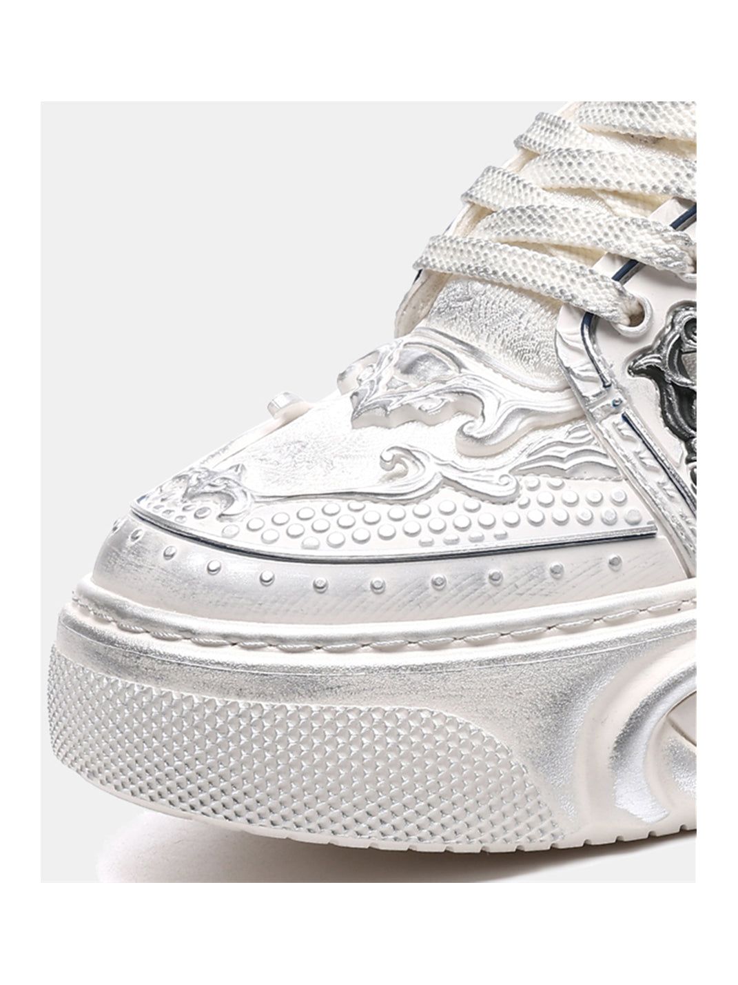 White Wukong Sculpted Platform Sneakers - View 11