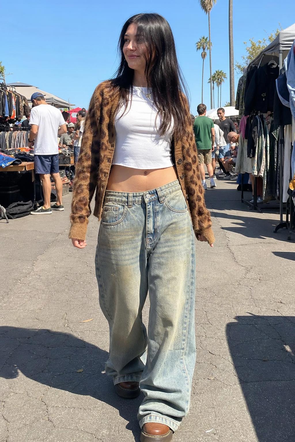 Wide-Leg Distressed Vintage Wash Jeans UGC showcase 1
