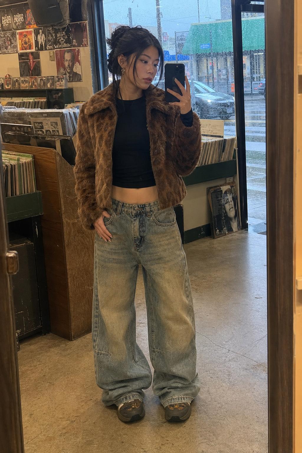Wide-Leg Distressed Vintage Wash Jeans UGC showcase 3