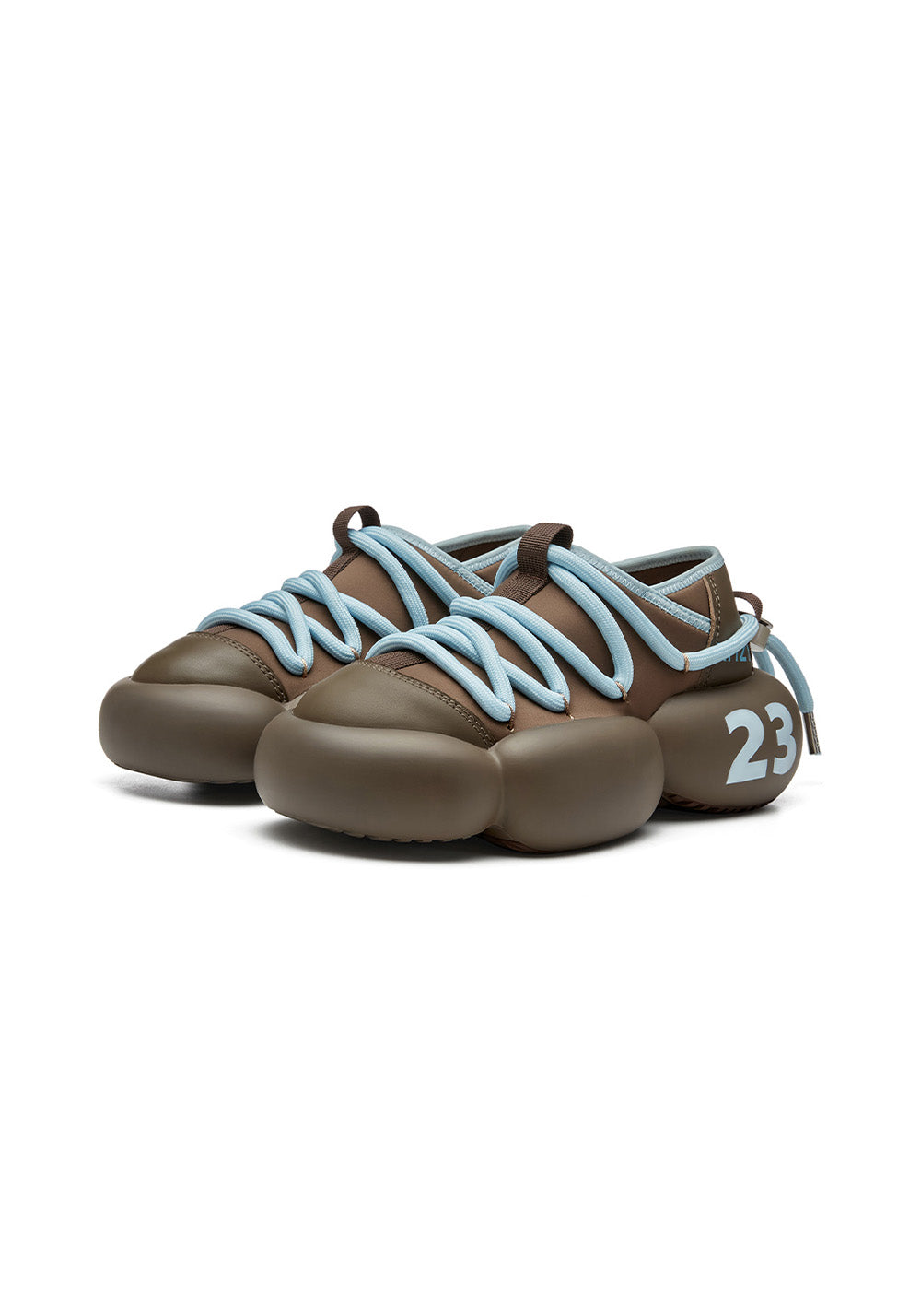 Sculpted-Sole Leather Summer Sneakers - View 5