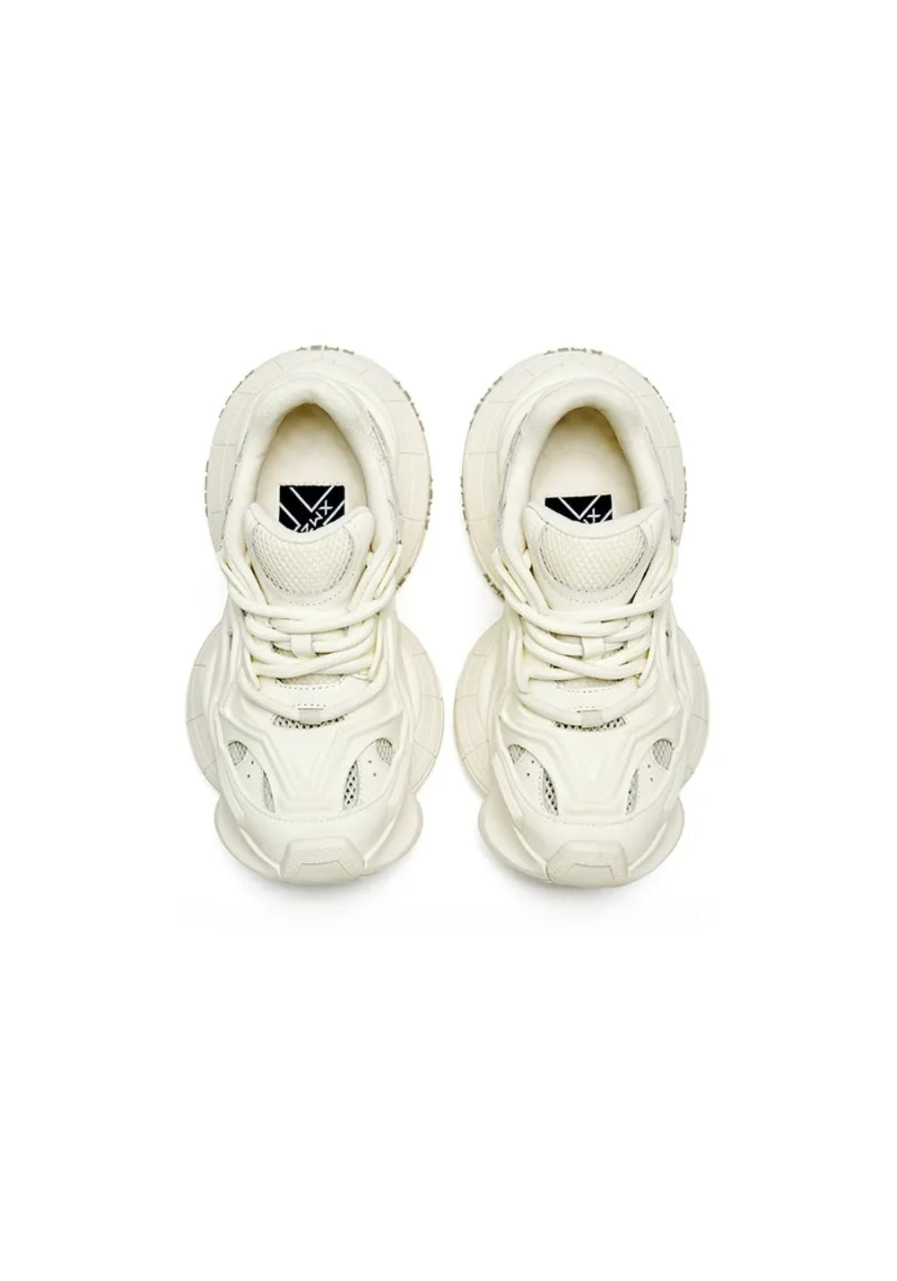 White Sculpted-Sole Chunky Sneakers - View 8