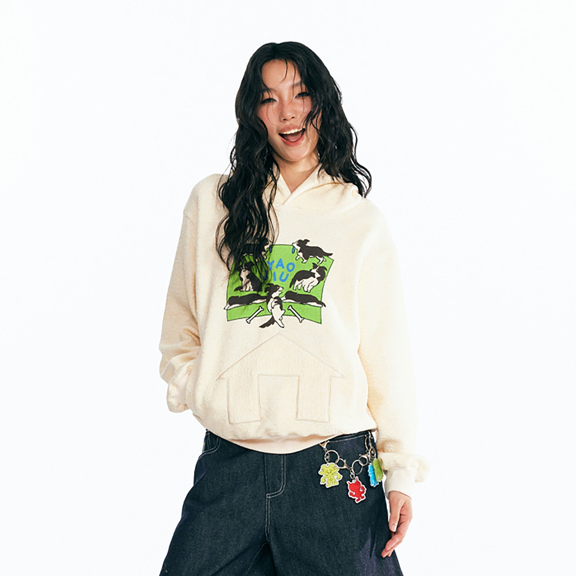Puppy Paradise Oversized Graphic Hoodie