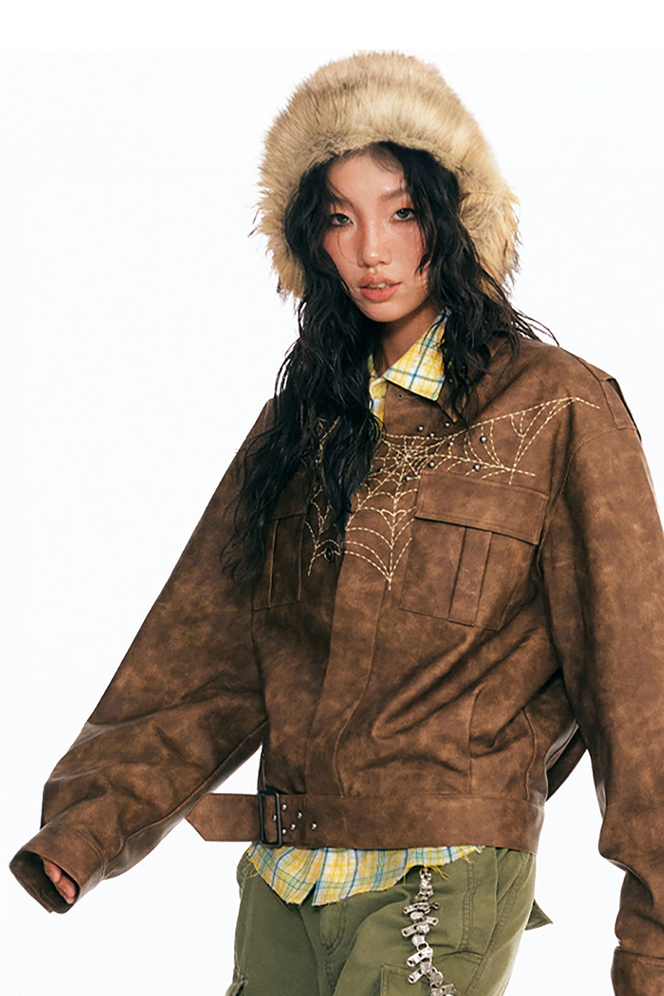 Dreamcatcher Patch Faux Leather Jacket