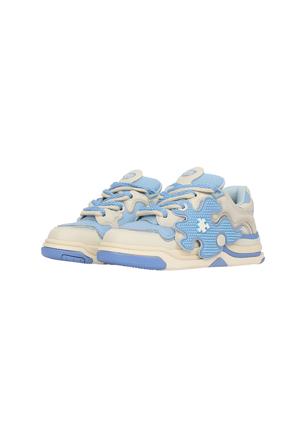 Puzzle-Panel Suede Skate Sneakers - View 6