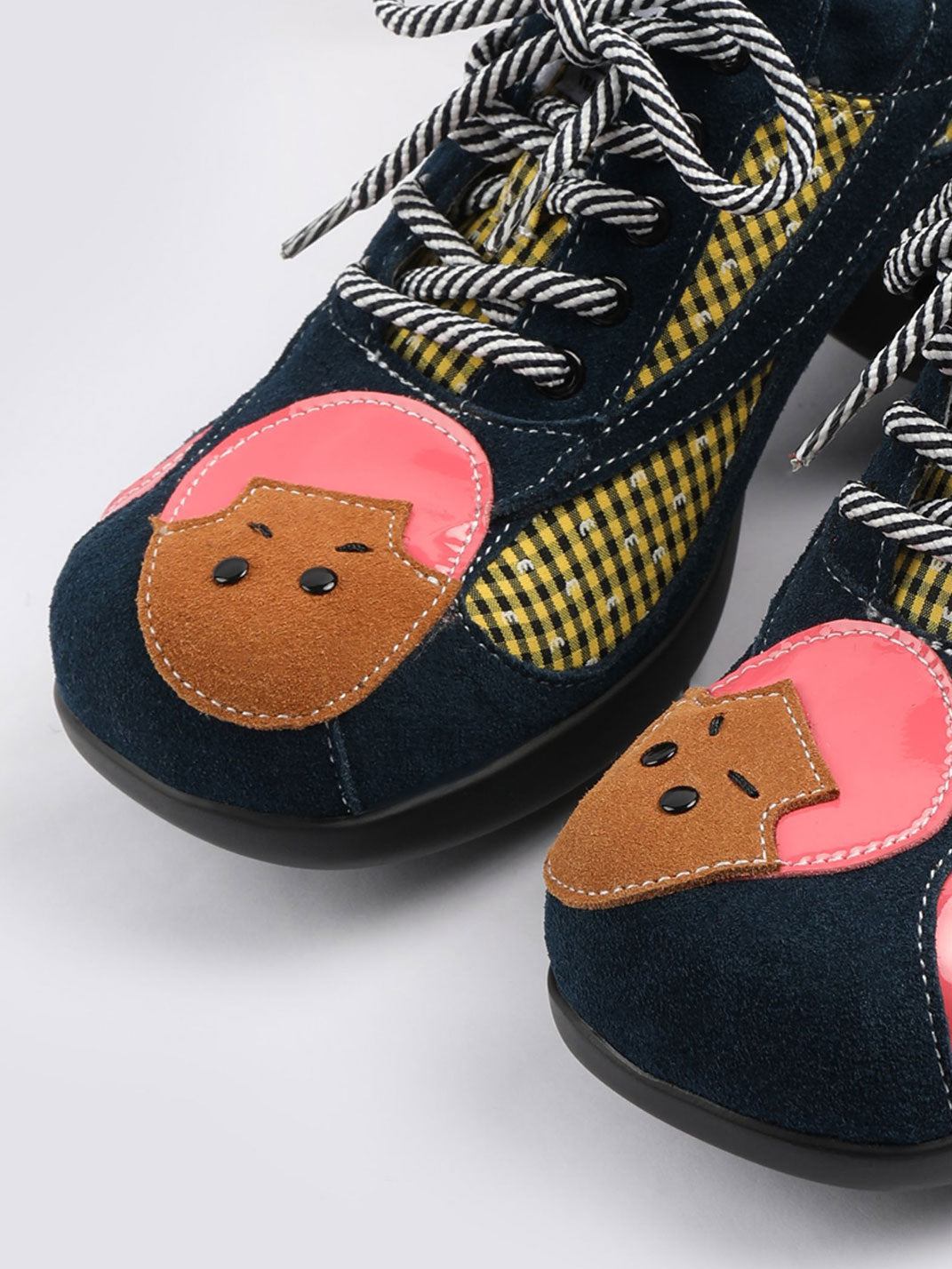 Playful Patchwork Sculpted-Sole Sneakers - View 8