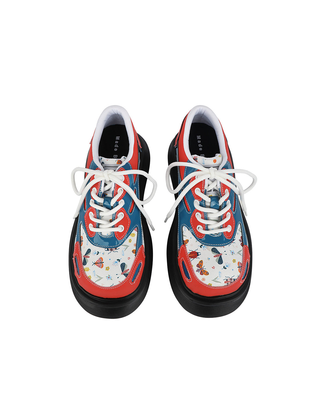 Butterfly-Panel Platform Lace-Up Derby Shoes - View 11