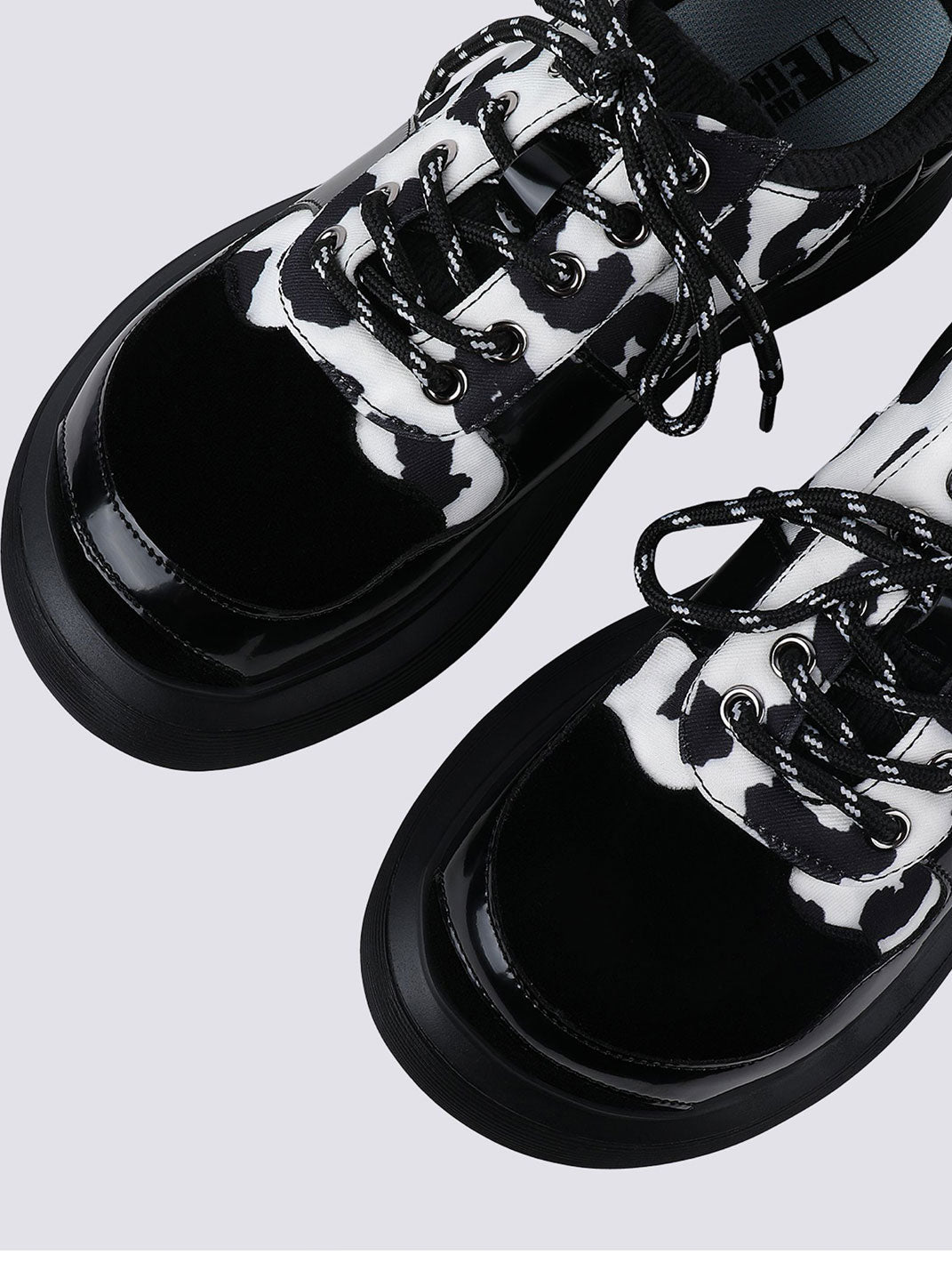 Cow-Print Buckled Platform Mary Janes - View 10
