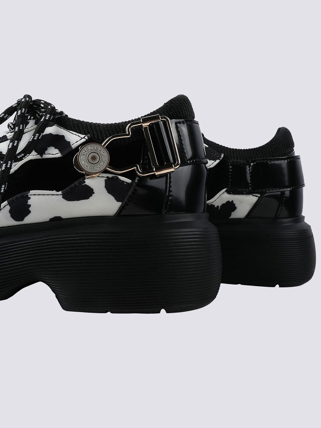 Cow-Print Buckled Platform Mary Janes - View 12