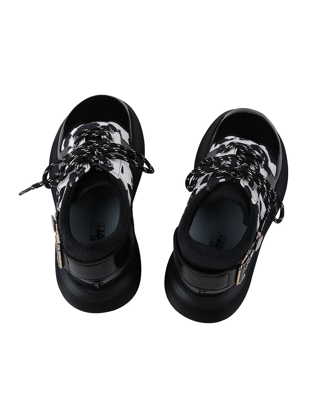 Cow-Print Buckled Platform Mary Janes - View 14