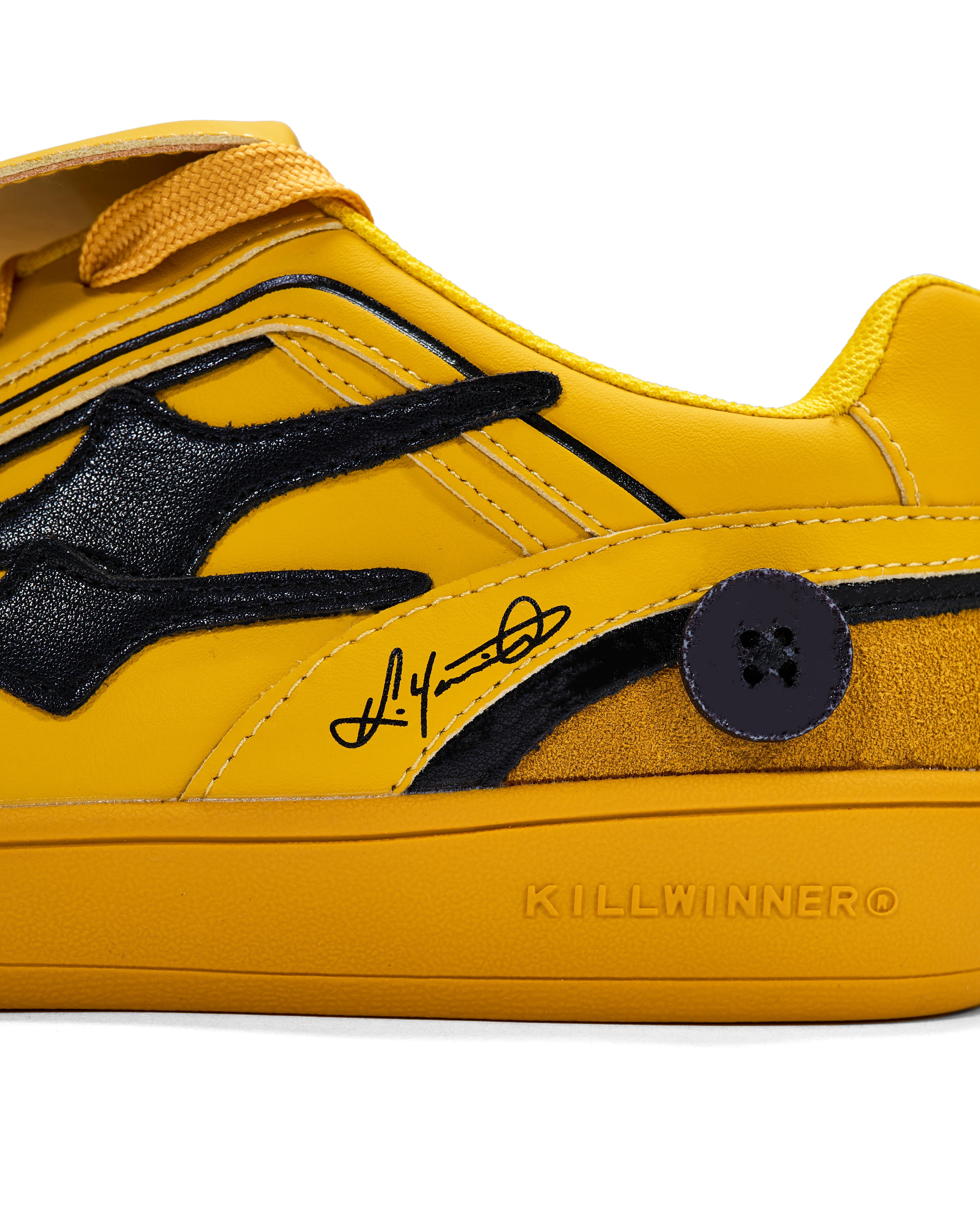 Yellow Graphic Retro Trainer Sneakers - View 9