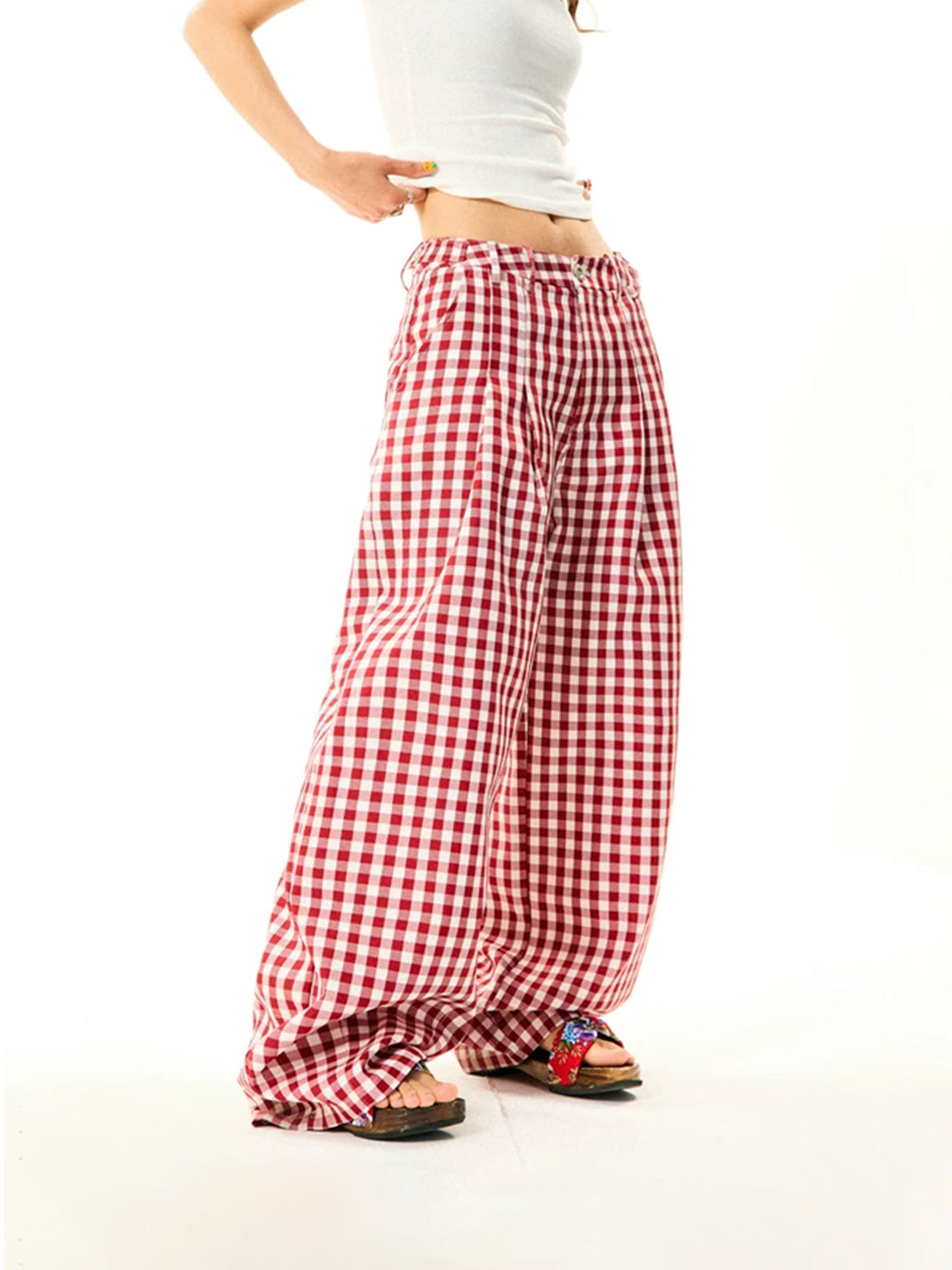 Sweetheart Plaid Wide-Leg Pants - View 3