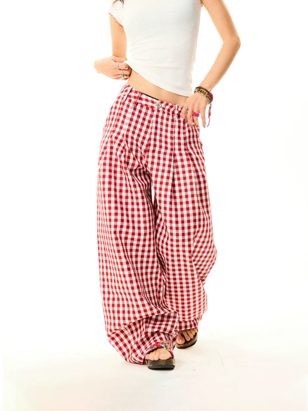 Sweetheart Plaid Wide-Leg Pants - View 4