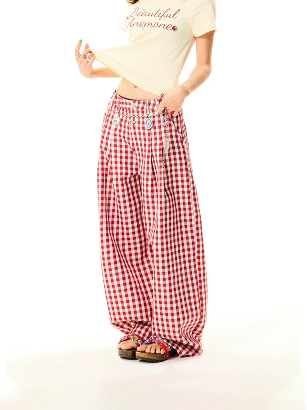 Sweetheart Plaid Wide-Leg Pants - View 5