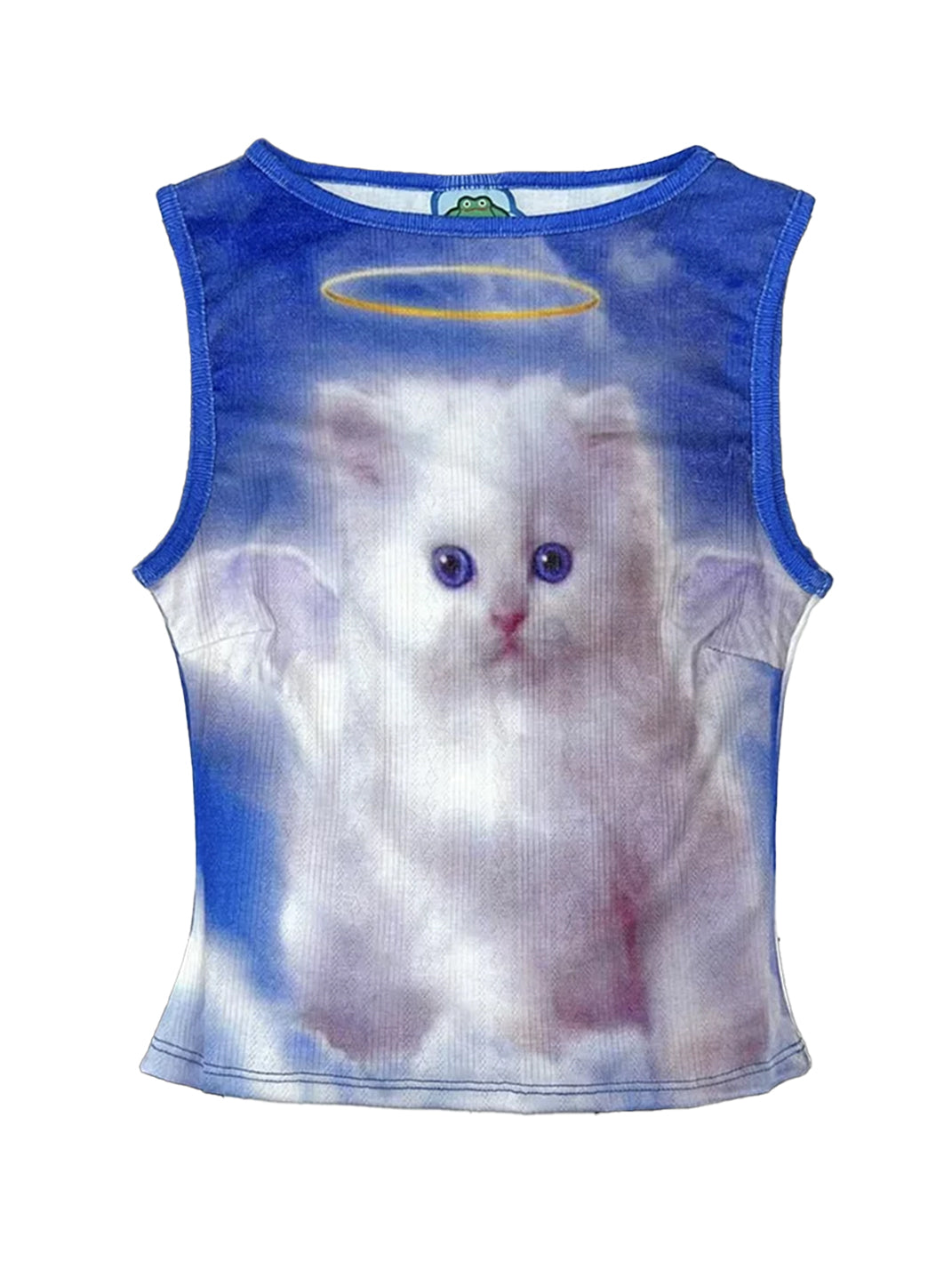 Mixed-Print Fitted Knit Tank Top