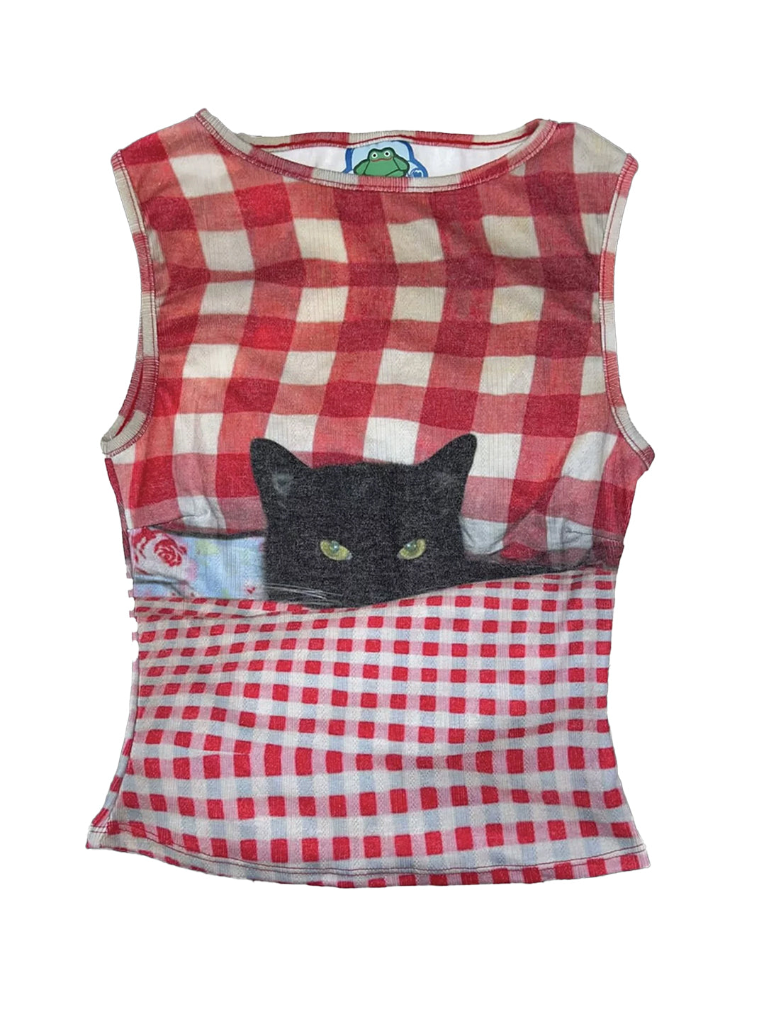 Mixed-Print Fitted Knit Tank Top - View 6