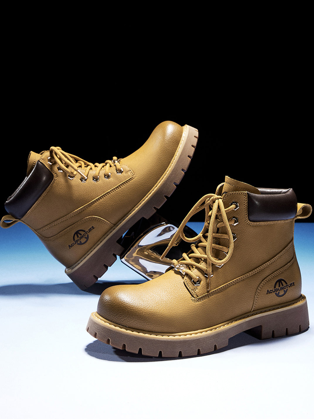 Zip-Front Lug-Sole Ankle Boots - View 6