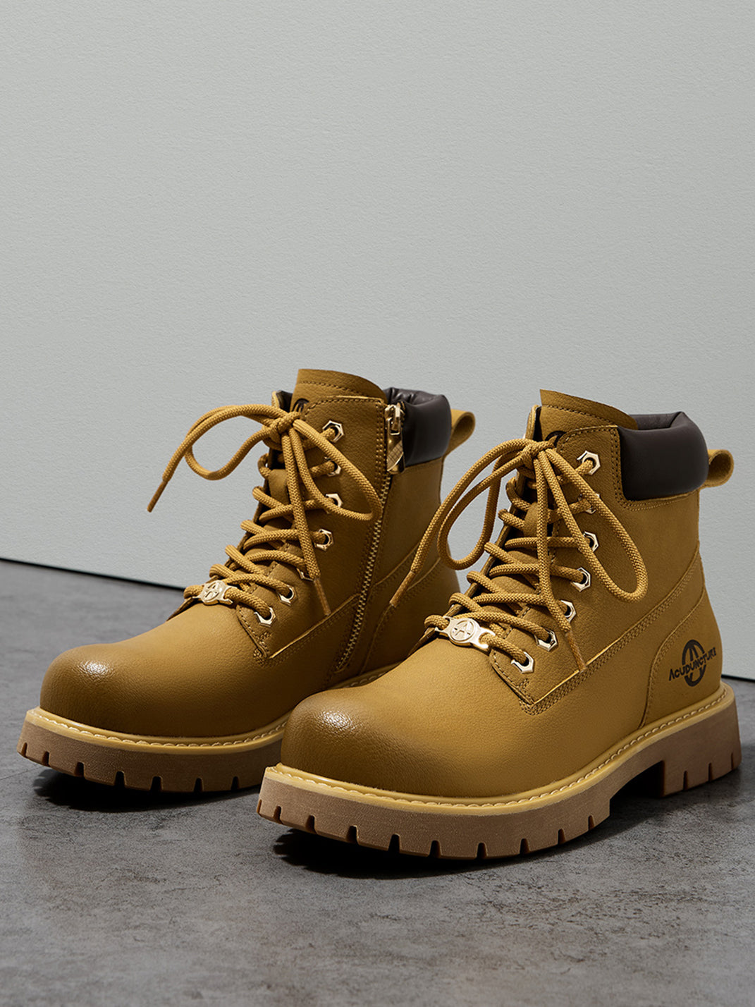 Zip-Front Lug-Sole Ankle Boots - View 8