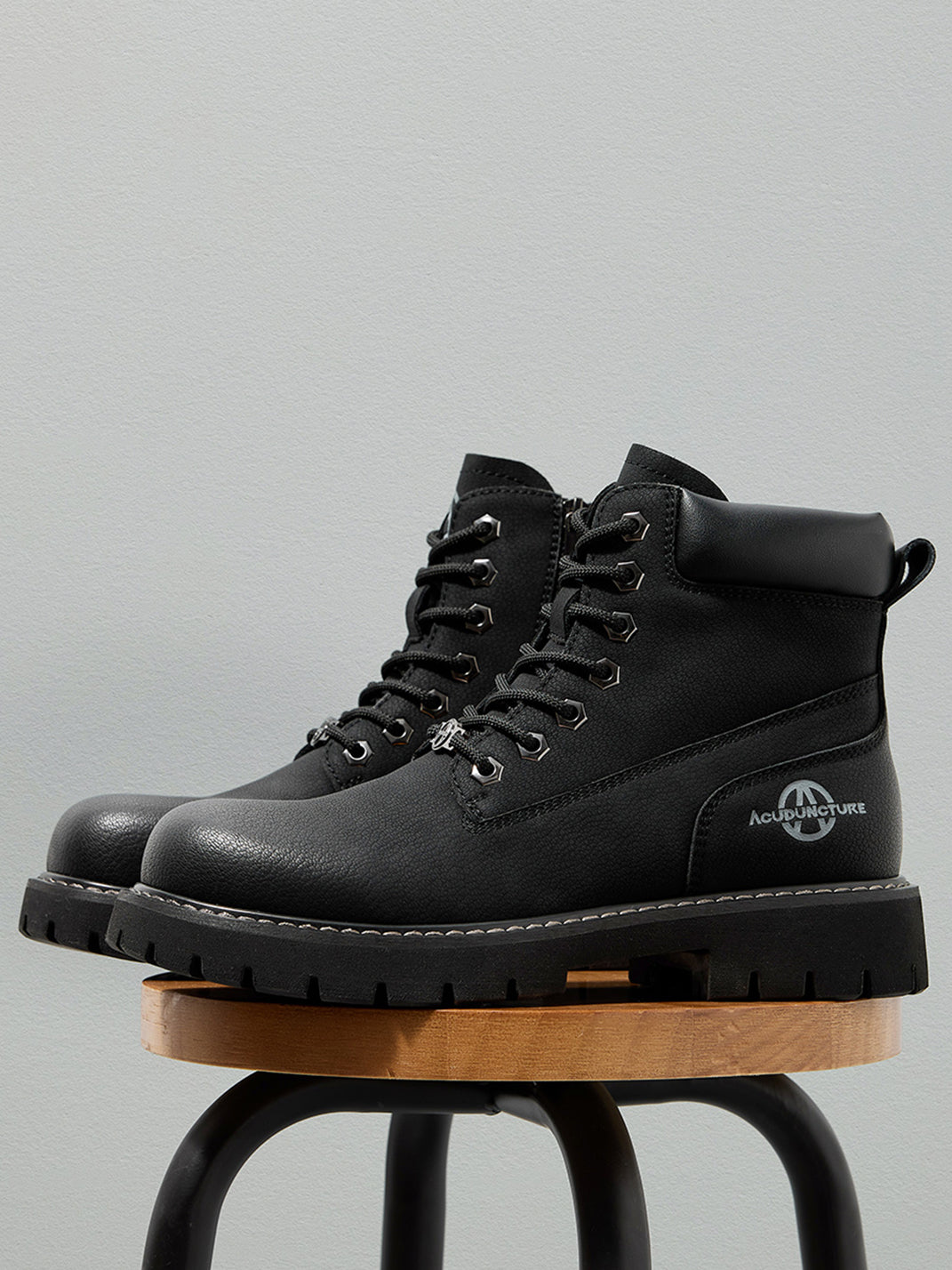 Zip-Front Lug-Sole Ankle Boots - View 24