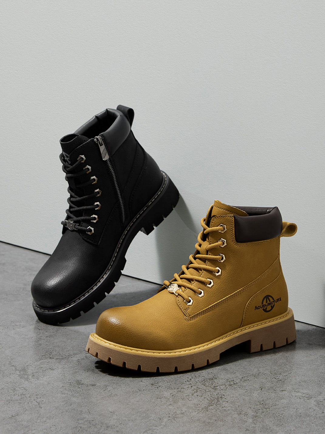 Zip-Front Lug-Sole Ankle Boots - View 36
