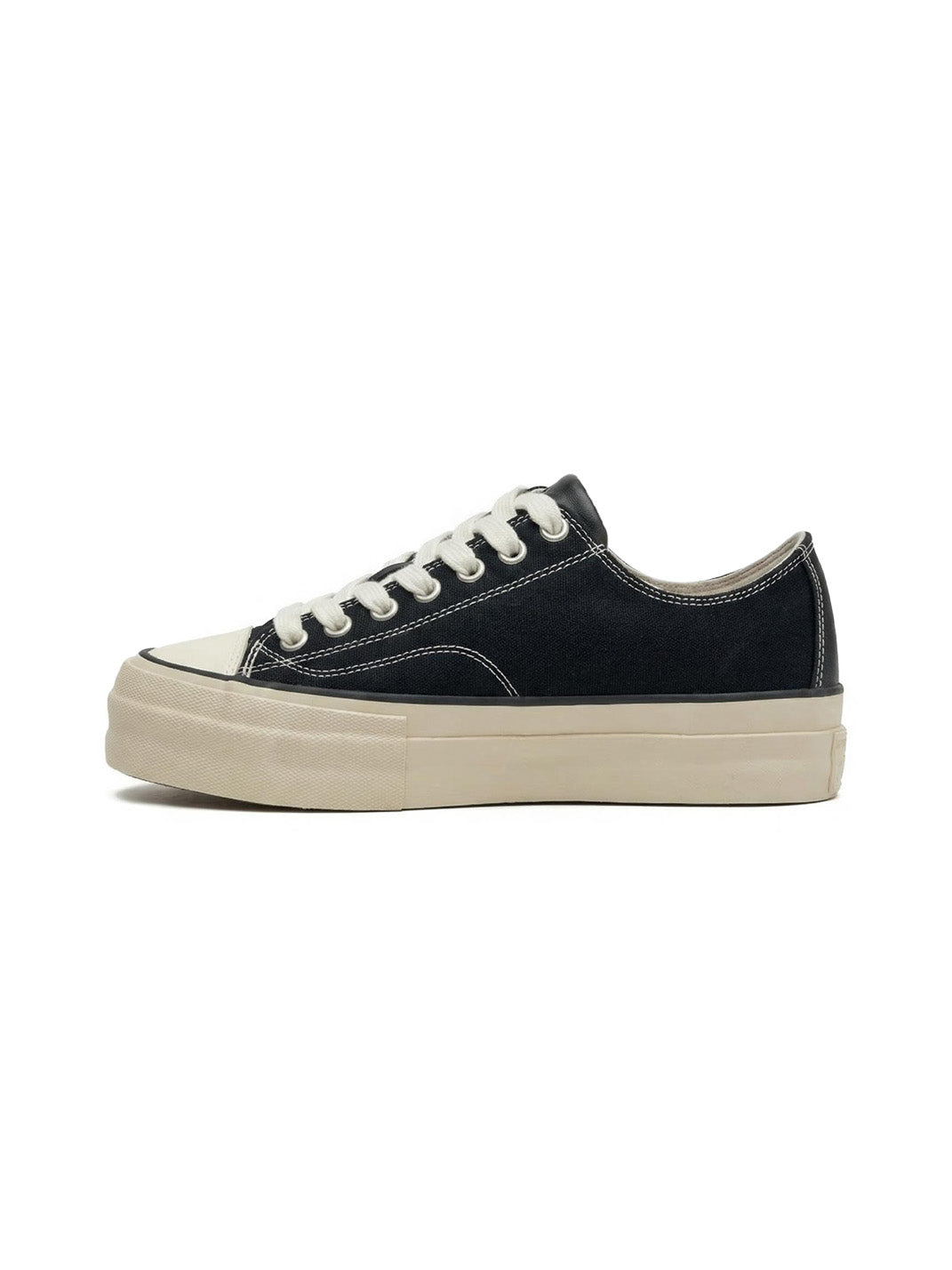 Cork-Midsole Platform Canvas Sneakers