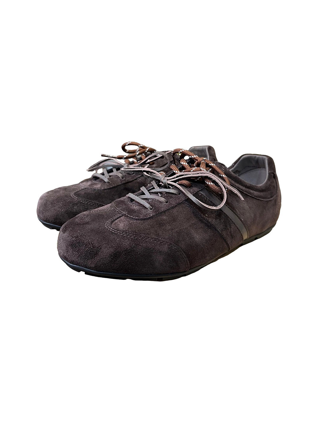 Gloss-Finish Suede Low-Profile Trainers - View 11