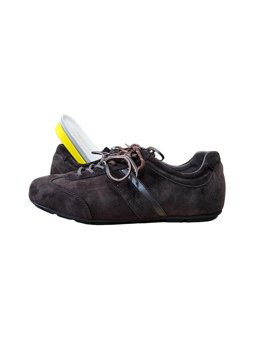 Gloss-Finish Suede Low-Profile Trainers - View 15