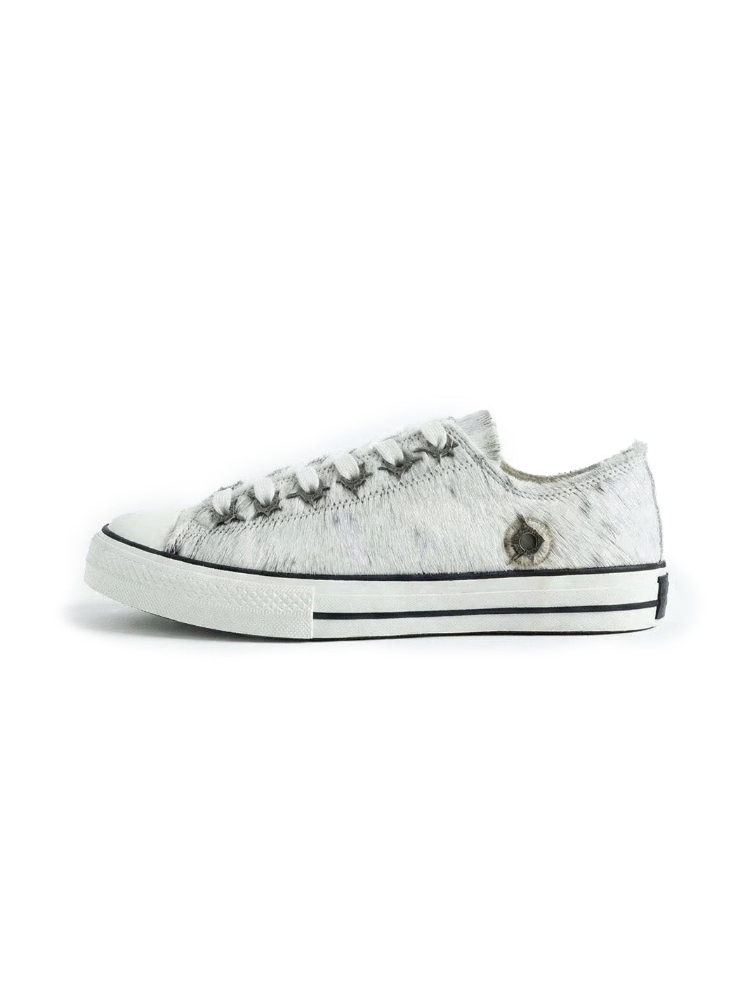 Contrast Cowhide Low-Profile Sneakers - View 7