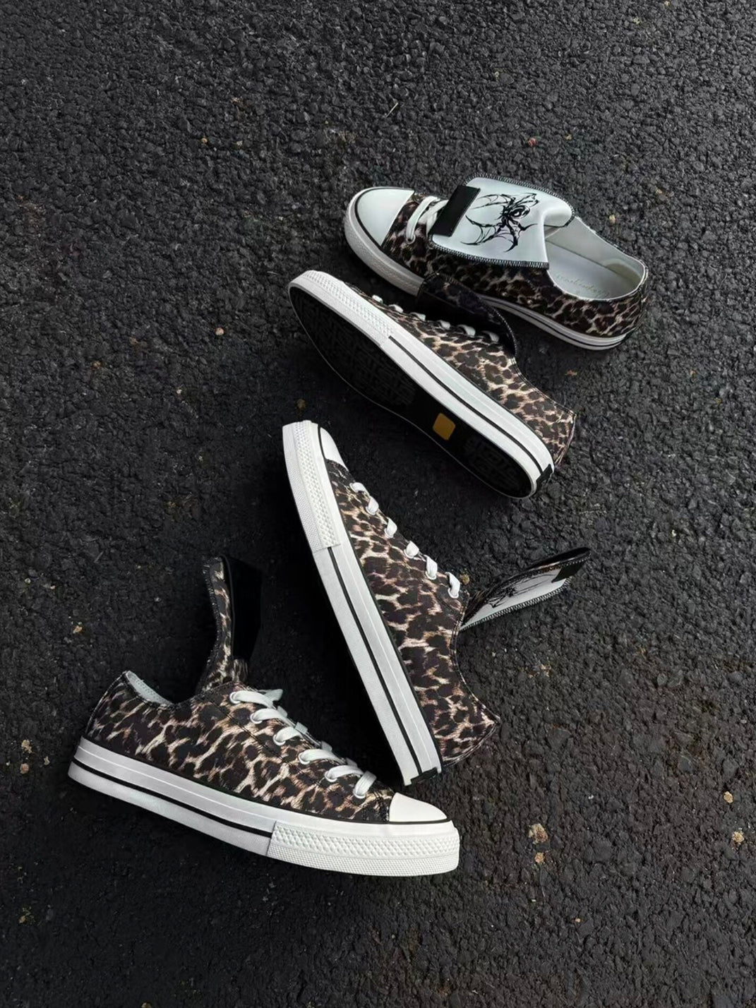 Spider-Tongue Animal-Print High-Low Sneakers - View 11