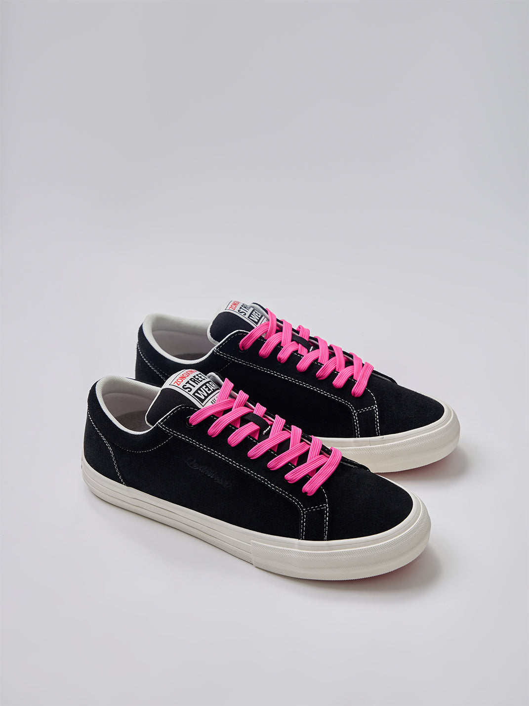 Neon-Lace Suede Platform Canvas Sneakers - View 7