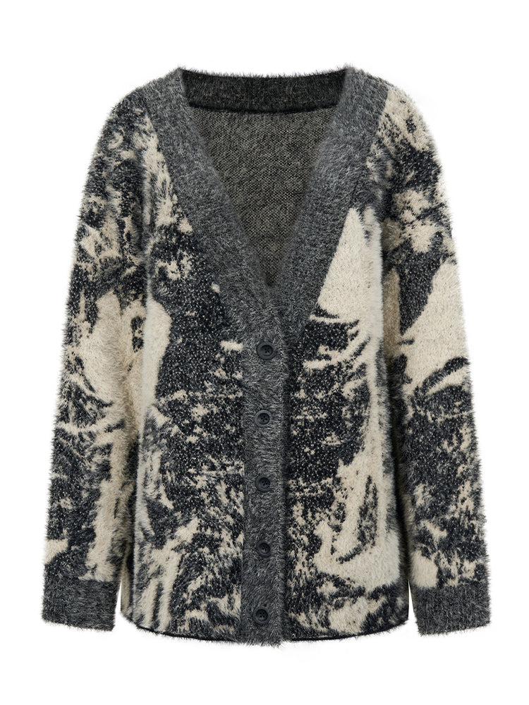 Retro Chic Oversize Wool Cardigan - chiclara