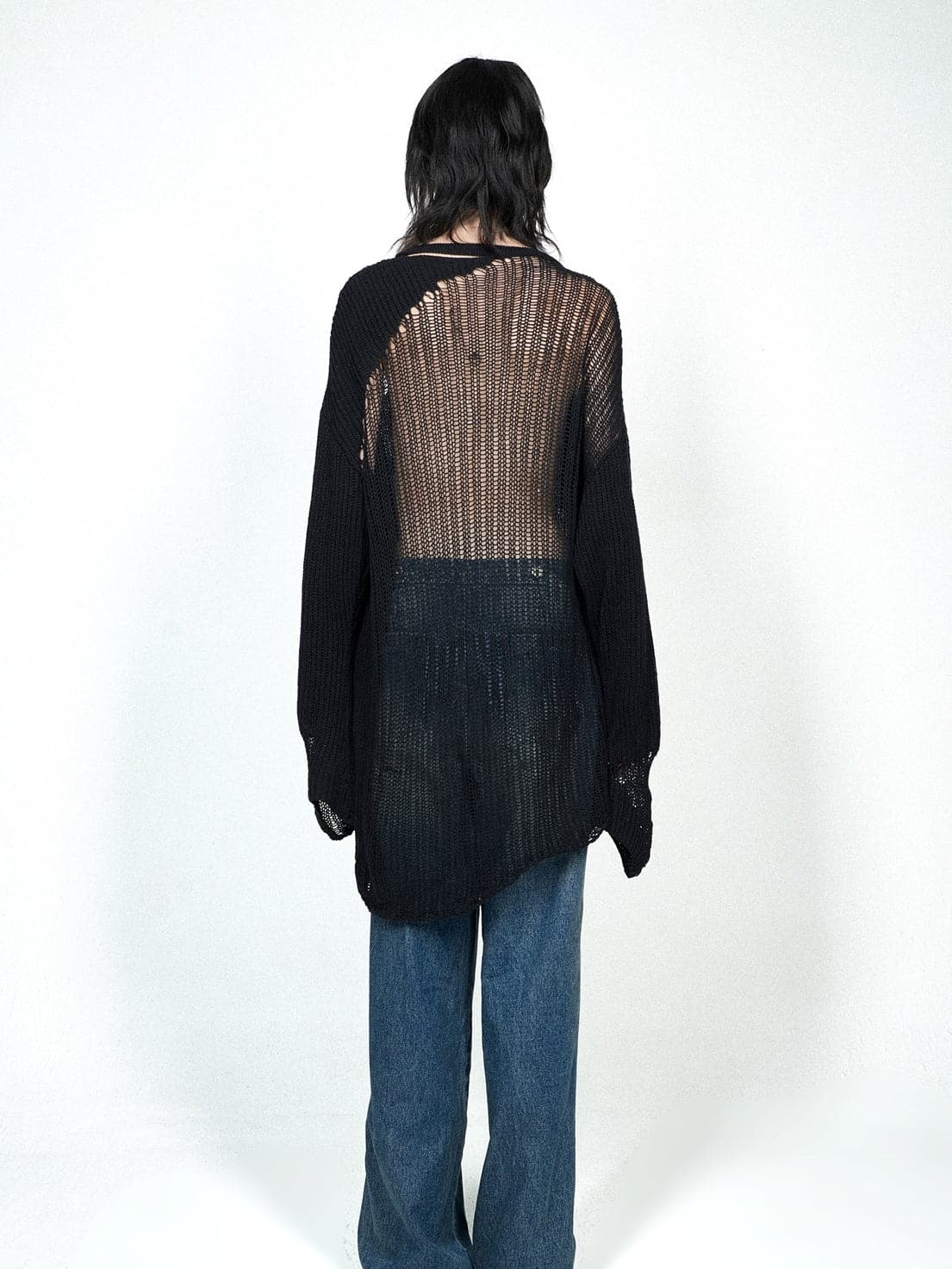 Casual Long-Tshirt With Sexy Mesh And Oversize Fit - chiclara