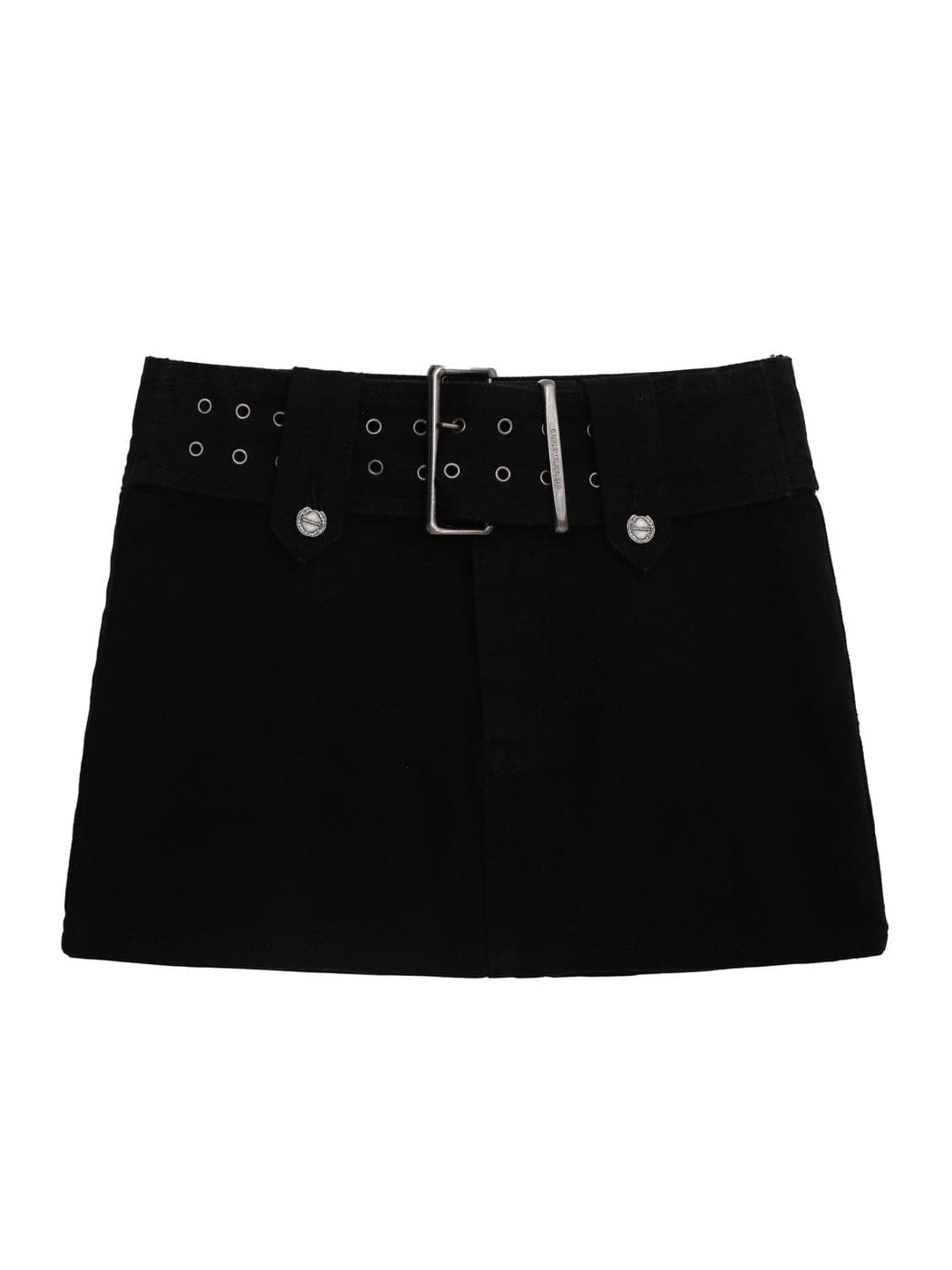 Sleek Wide-Belt Mini-Skirt - chiclara