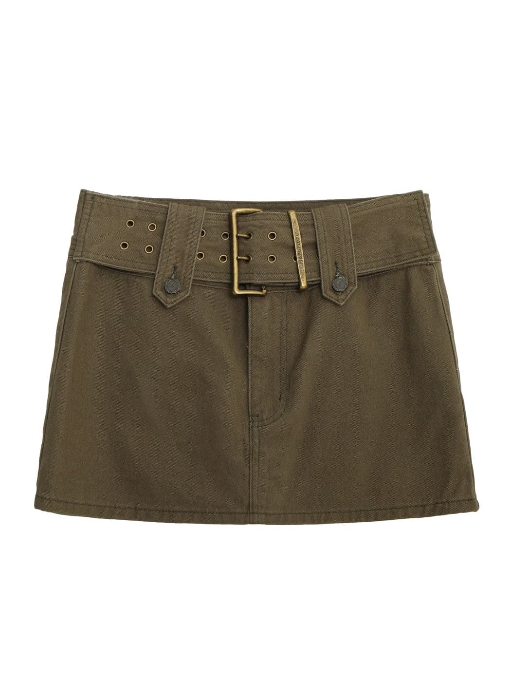 Sleek Wide-Belt Mini-Skirt - chiclara
