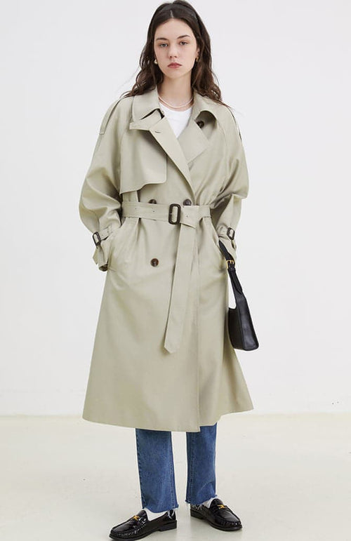 Loose Mid-Length Trench Coat