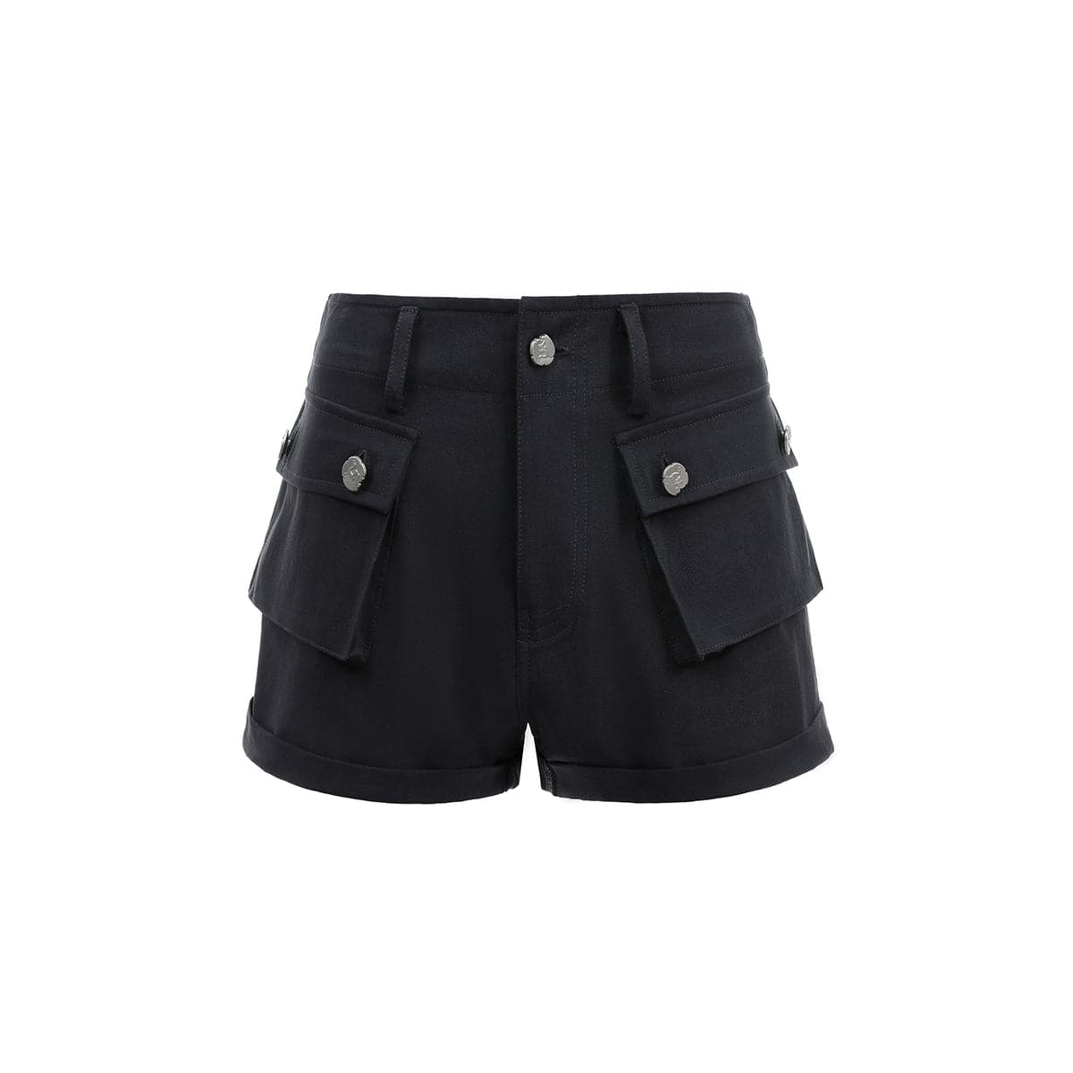 Black Pocket Cargo Shorts - chiclara