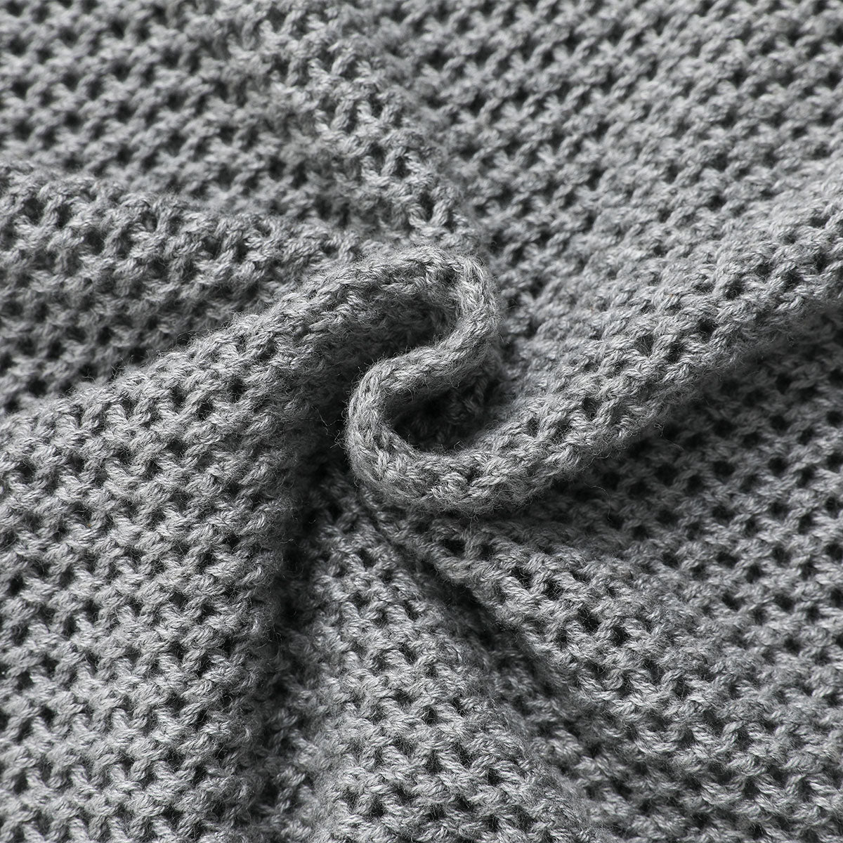 Grey Color Blocked Knit Zip Hoodie - chiclara