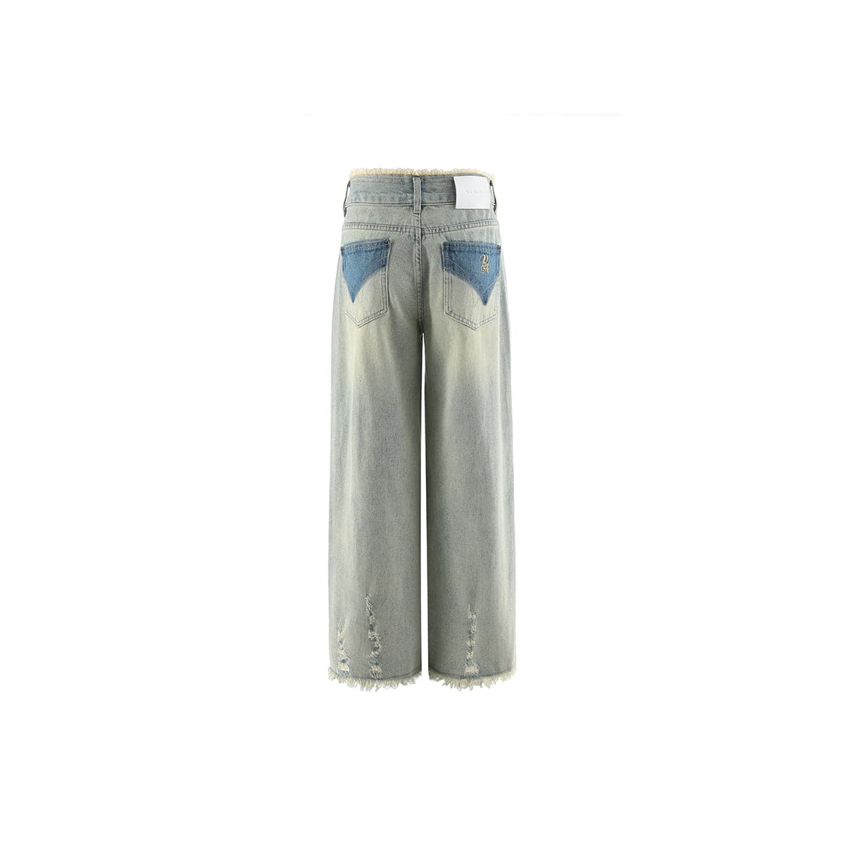 Blue Low-Waist Wide-Leg Jeans For Rugged Style - chiclara