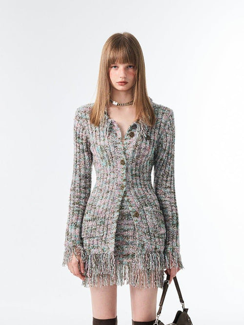 Elegant Knitted Tweed Wool Set