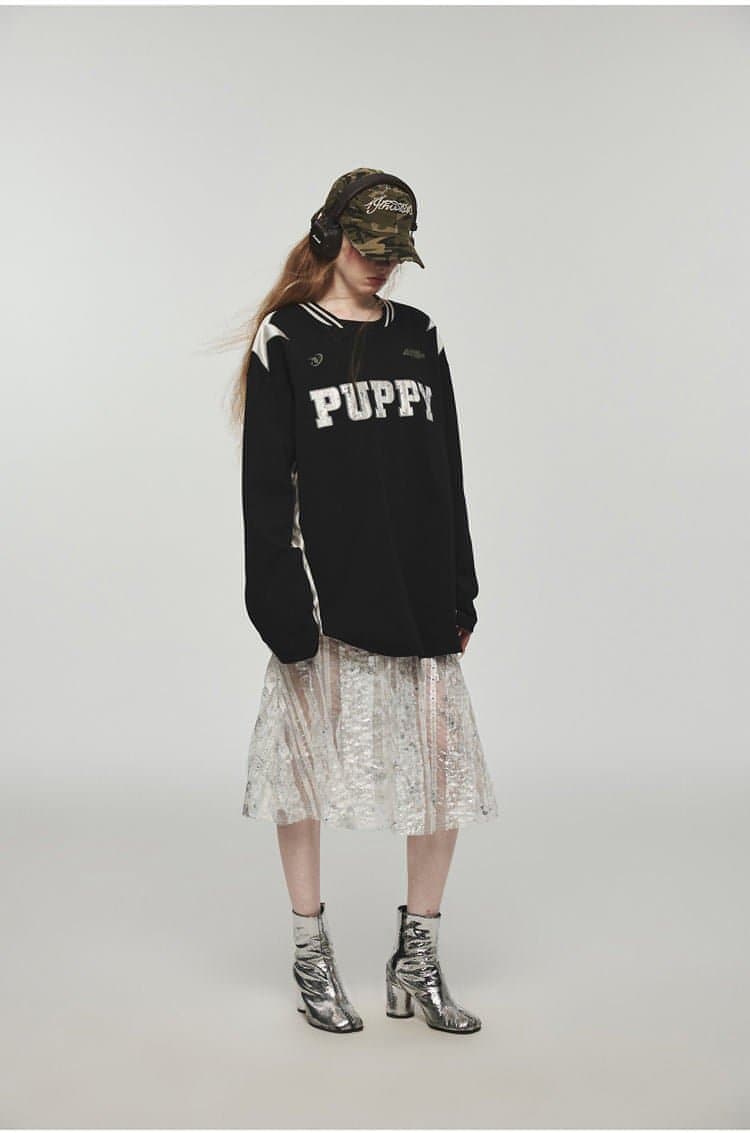 1Jinn PUPPY Oversized Jersey shirts - chiclara