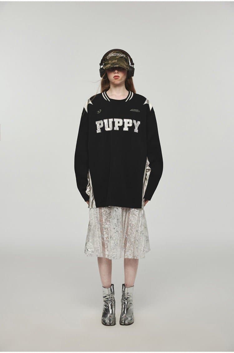 1Jinn PUPPY Oversized Jersey shirts - chiclara