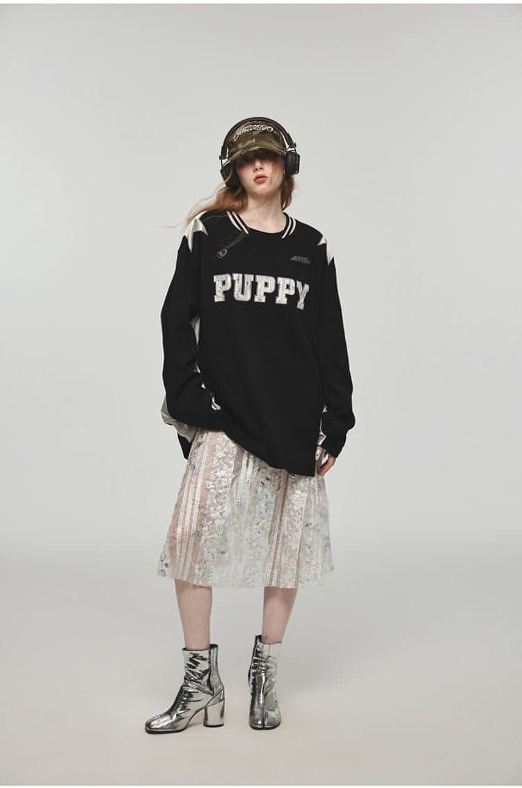 1Jinn PUPPY Oversized Jersey shirts - chiclara