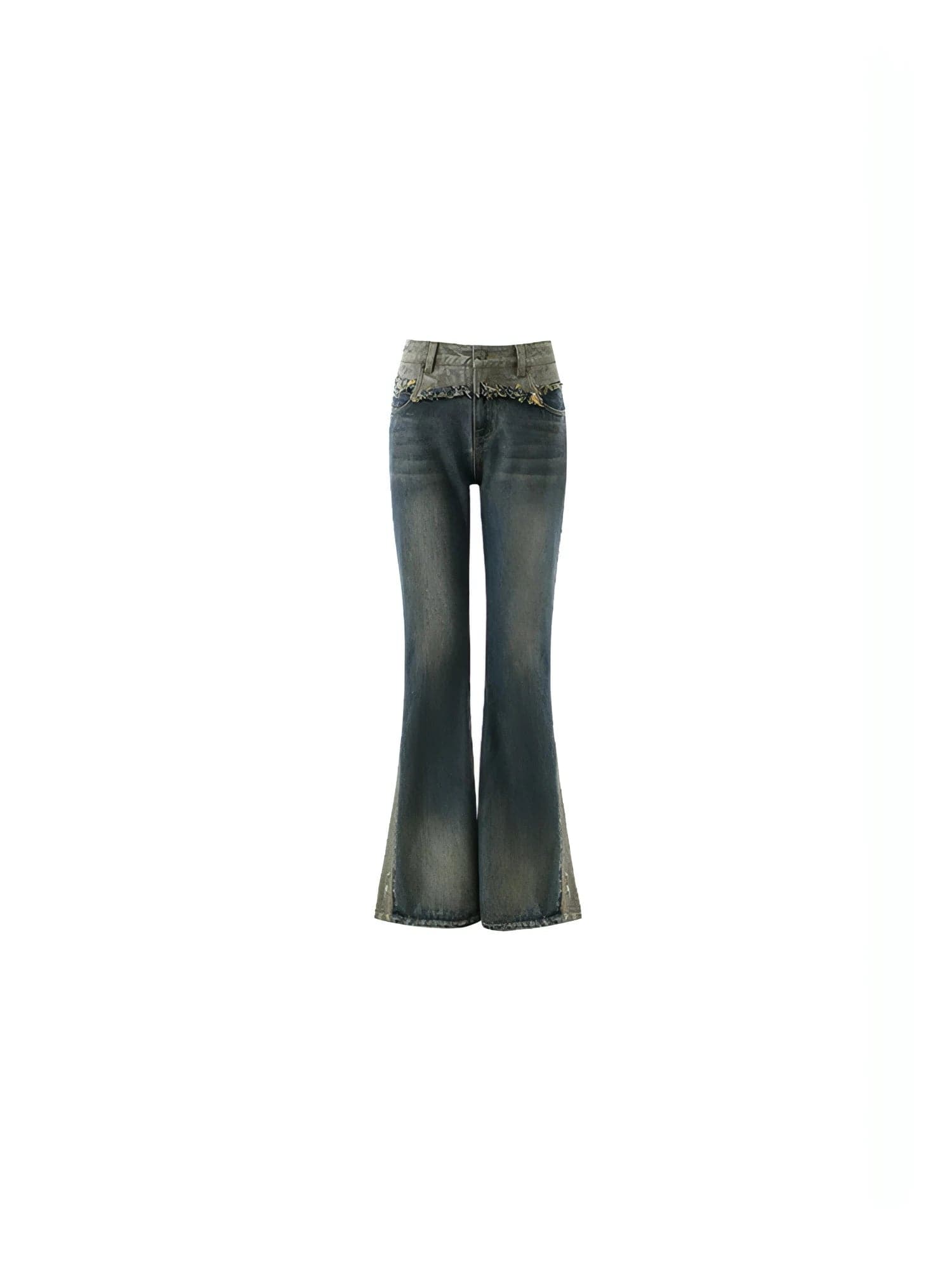 1Jinn Retro Denim Flare Pants - chiclara