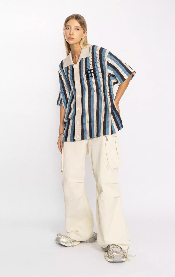 Casual Striped Woven Shirt - chiclara