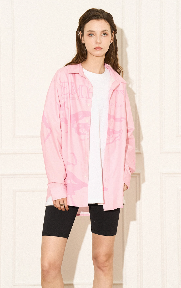 Artistic Pink Portrait Long Sleeve Shirt - chiclara