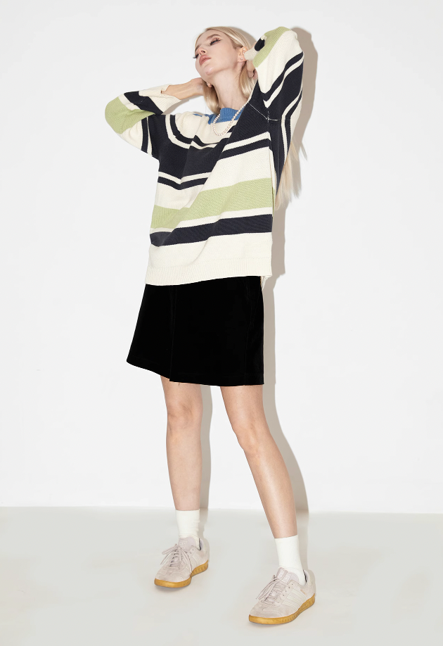 Colorful Striped Knit Sweater - chiclara