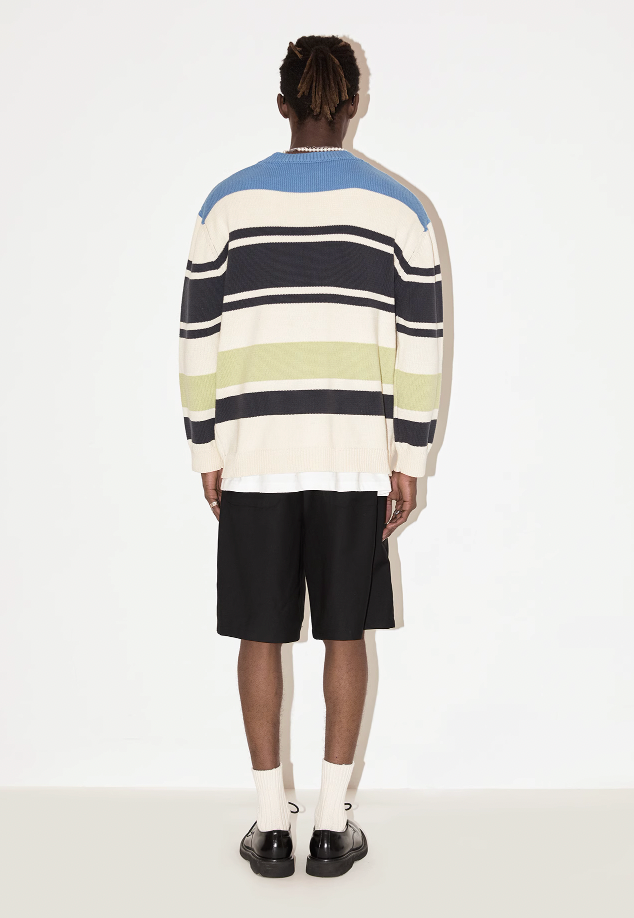 Colorful Striped Knit Sweater - chiclara